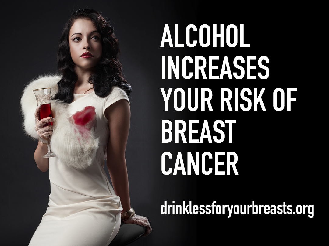 Elegant woman with wine stain on her breast for breast cancer awareness ad