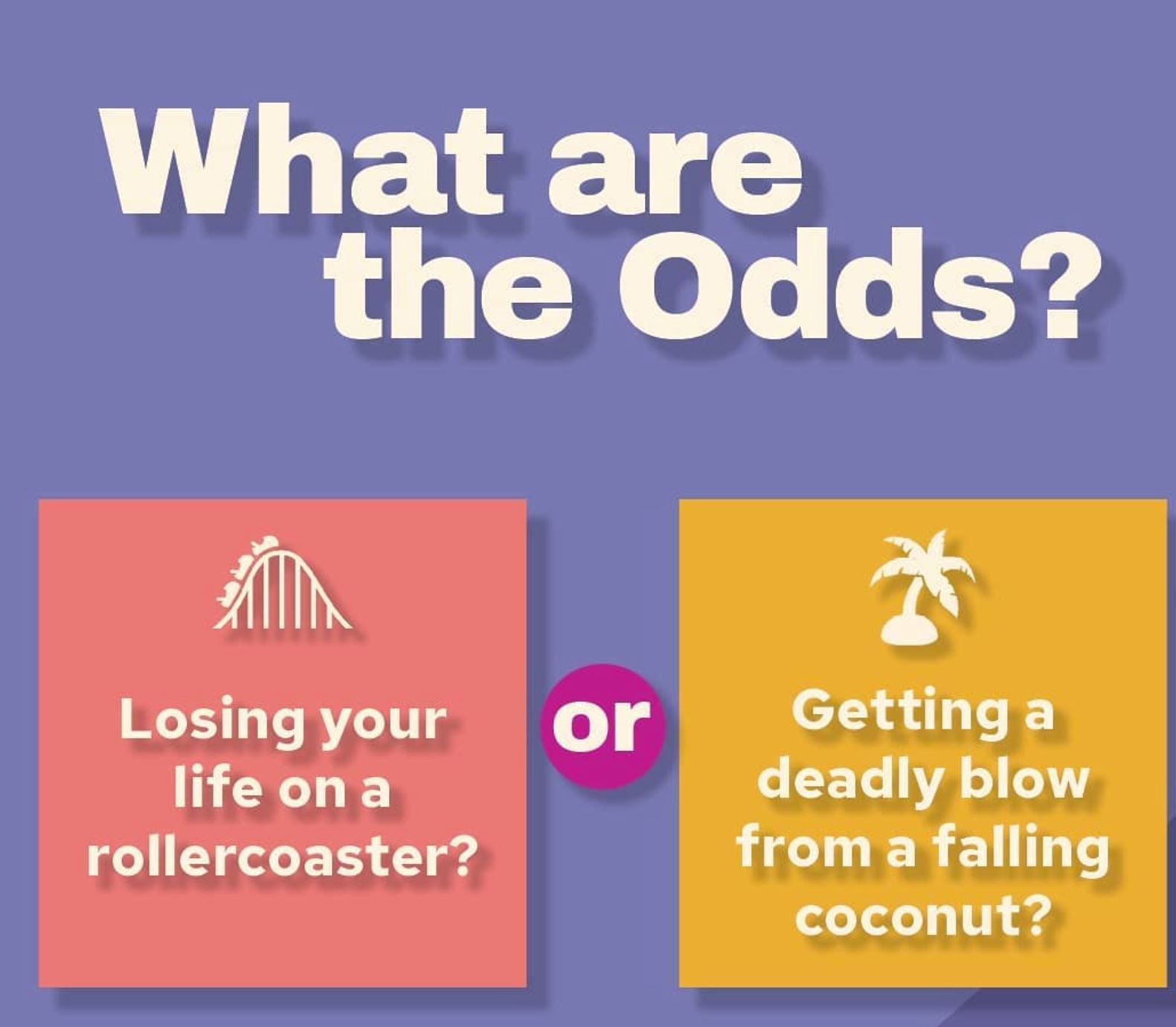 Flip cards with a question, what are the odds?