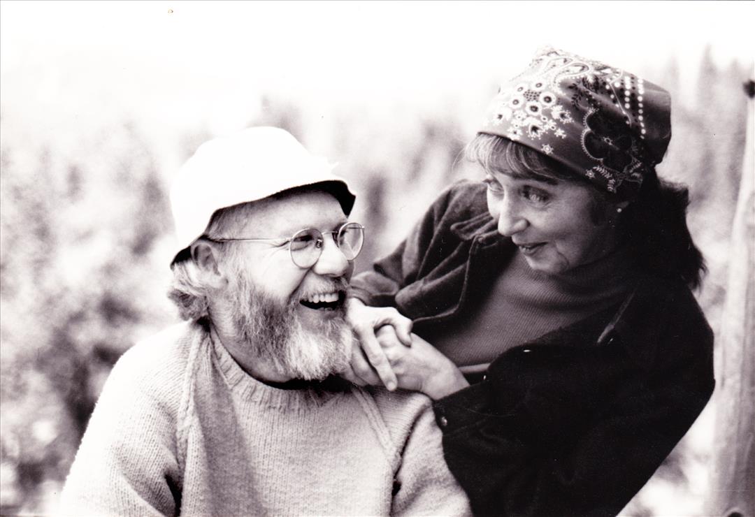 Couple laughing together from 1970s