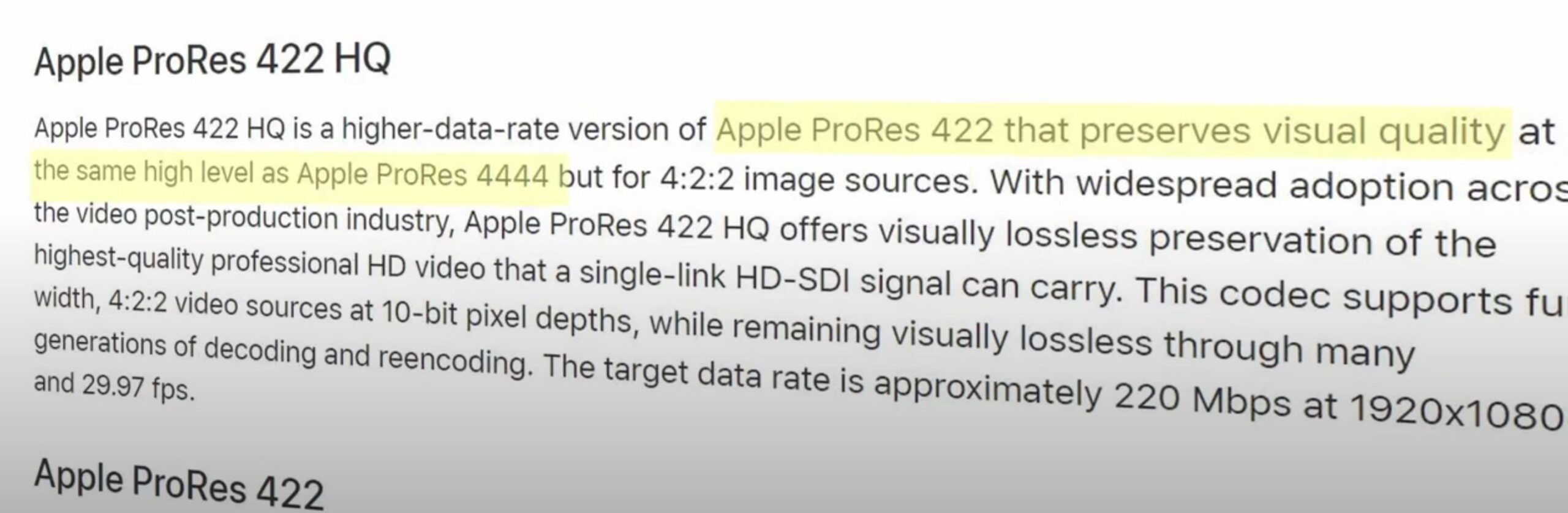 Apple ProRes 422