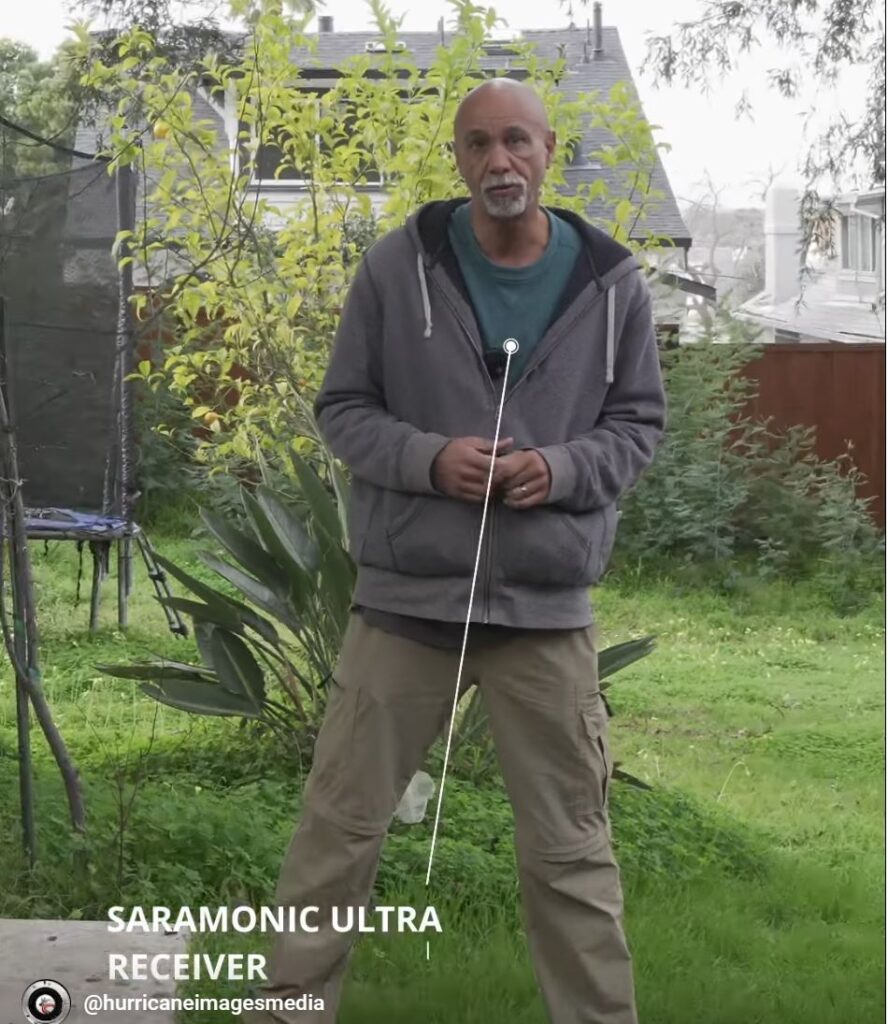 Image of man in field testing the Saramonic Ultra wireless connection